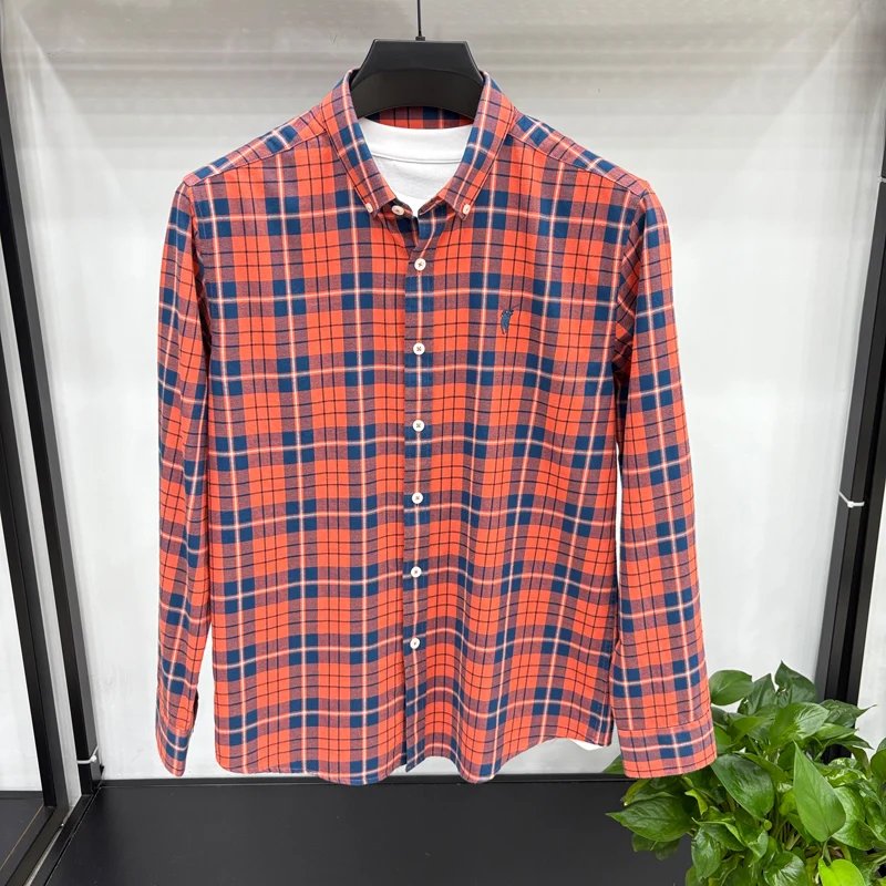 Luxury Brand Embroidery 100% Cotton Long Sleeved Shirt Men's New Shirt Men's Casual Loose Top Business Men Luxury Brand Embroidery 100% Cotton Long Sleeved Shirt Men's New Shirt Men's Casual Loose Top Business Men