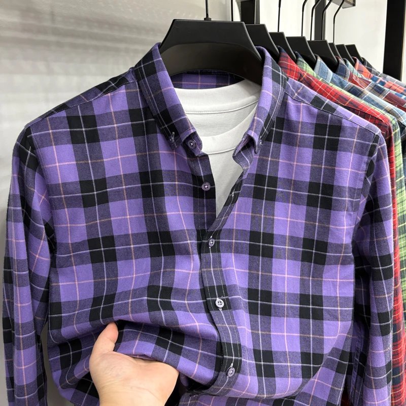 Luxury Brand Embroidery 100% Cotton Long Sleeved Shirt Men's New Shirt Men's Casual Loose Top Business Men Luxury Brand Embroidery 100% Cotton Long Sleeved Shirt Men's New Shirt Men's Casual Loose Top Business Men