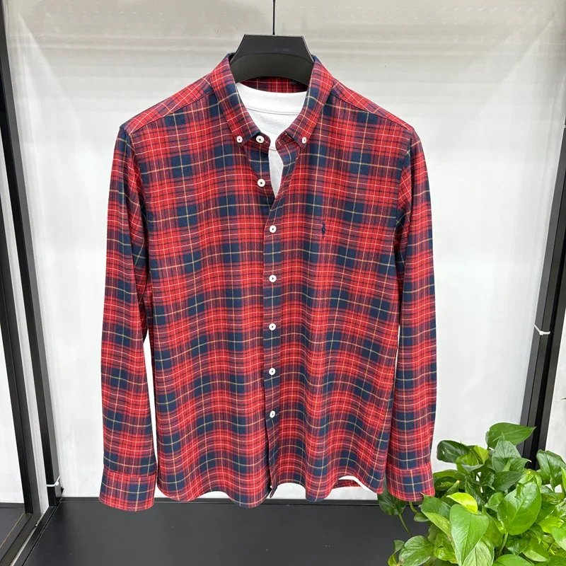 Luxury Brand Embroidery 100% Cotton Long Sleeved Shirt Men's New Shirt Men's Casual Loose Top Business Men Luxury Brand Embroidery 100% Cotton Long Sleeved Shirt Men's New Shirt Men's Casual Loose Top Business Men