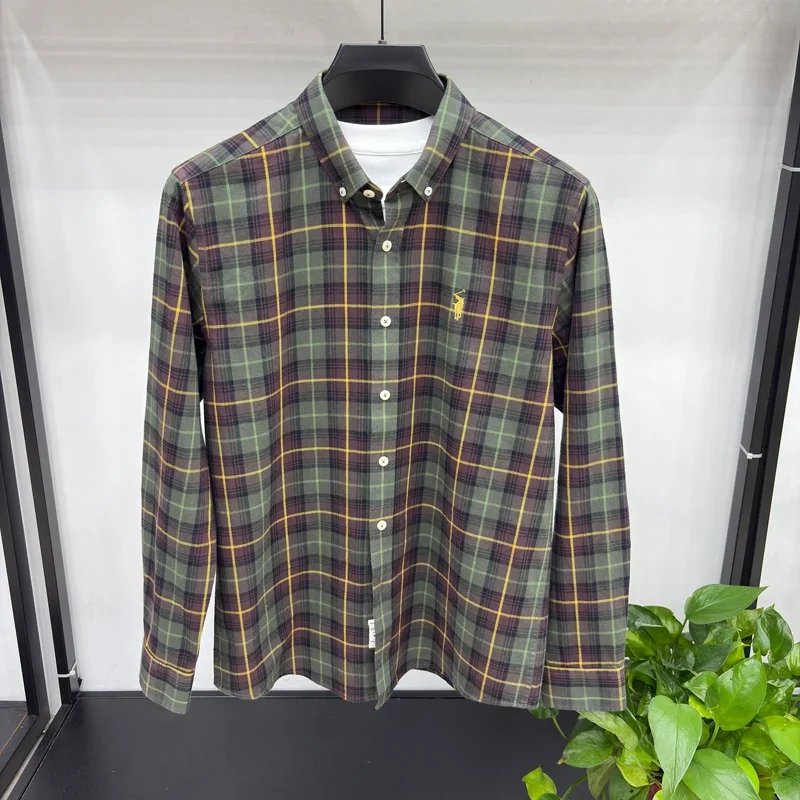 Luxury Brand Embroidery 100% Cotton Long Sleeved Shirt Men's New Shirt Men's Casual Loose Top Business Men Luxury Brand Embroidery 100% Cotton Long Sleeved Shirt Men's New Shirt Men's Casual Loose Top Business Men