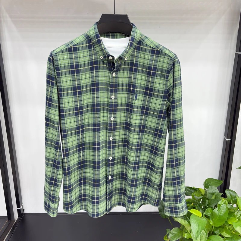 Luxury Brand Embroidery 100% Cotton Long Sleeved Shirt Men's New Shirt Men's Casual Loose Top Business Men Luxury Brand Embroidery 100% Cotton Long Sleeved Shirt Men's New Shirt Men's Casual Loose Top Business Men