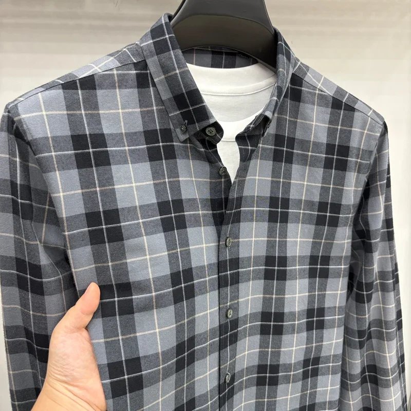 Luxury Brand Embroidery 100% Cotton Long Sleeved Shirt Men's New Shirt Men's Casual Loose Top Business Men Luxury Brand Embroidery 100% Cotton Long Sleeved Shirt Men's New Shirt Men's Casual Loose Top Business Men