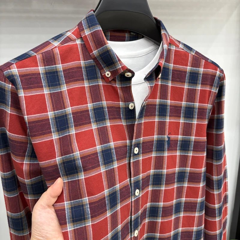 Luxury Brand Embroidery 100% Cotton Long Sleeved Shirt Men's New Shirt Men's Casual Loose Top Business Men Luxury Brand Embroidery 100% Cotton Long Sleeved Shirt Men's New Shirt Men's Casual Loose Top Business Men