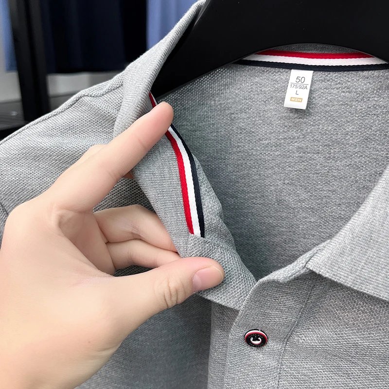 luxury brand men's high quality short sleeves polo shirt lapel embroidery puppy cuff stripe t-shirt business leisure men's wear luxury brand men's high quality short sleeves polo shirt lapel embroidery puppy cuff stripe t-shirt business leisure men's wear