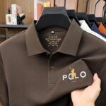 Designer brand silk cotton short sleeve polo shirt summer new business casual Paul Pony embroidered fashion golf men's T-shirt - Image 2