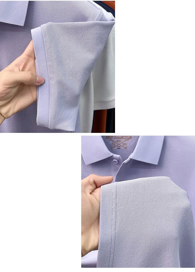 Designer brand silk cotton short sleeve polo shirt summer new business casual Paul Pony embroidered fashion golf men's T-shirt