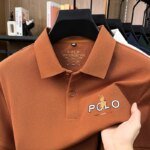 Designer brand silk cotton short sleeve polo shirt summer new business casual Paul Pony embroidered fashion golf men's T-shirt