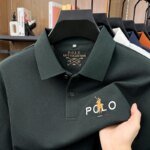 Designer brand silk cotton short sleeve polo shirt summer new business casual Paul Pony embroidered fashion golf men's T-shirt - Image 4