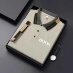 Men'S New Embroidered Short Sleeved Striped Grid Polo Shirt, Business Casual Fashionable Breathable Clothing, Youthful Fashion, - Image 3