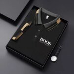 Men'S New Embroidered Short Sleeved Striped Grid Polo Shirt, Business Casual Fashionable Breathable Clothing, Youthful Fashion, - Image 4