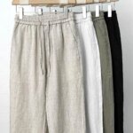 Men's Trousers Cotton Linen Fashion Casual Pants Solid Color Breathable Loose Shorts Straight Drawstring Pants Streetwear Men