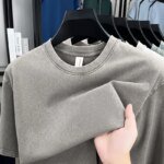 American Style Retro Heavyweight Solid Color Short Sleeved T-shirt Men Women Summer Street Trendy Washed Old Oversized Clothes - Image 2