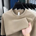 American Style Retro Heavyweight Solid Color Short Sleeved T-shirt Men Women Summer Street Trendy Washed Old Oversized Clothes - Image 4