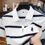 2026 New Summer Men's Striped Polo Shirt with Collar and Short Sleeve Casual T-shirt for Men - Image 4