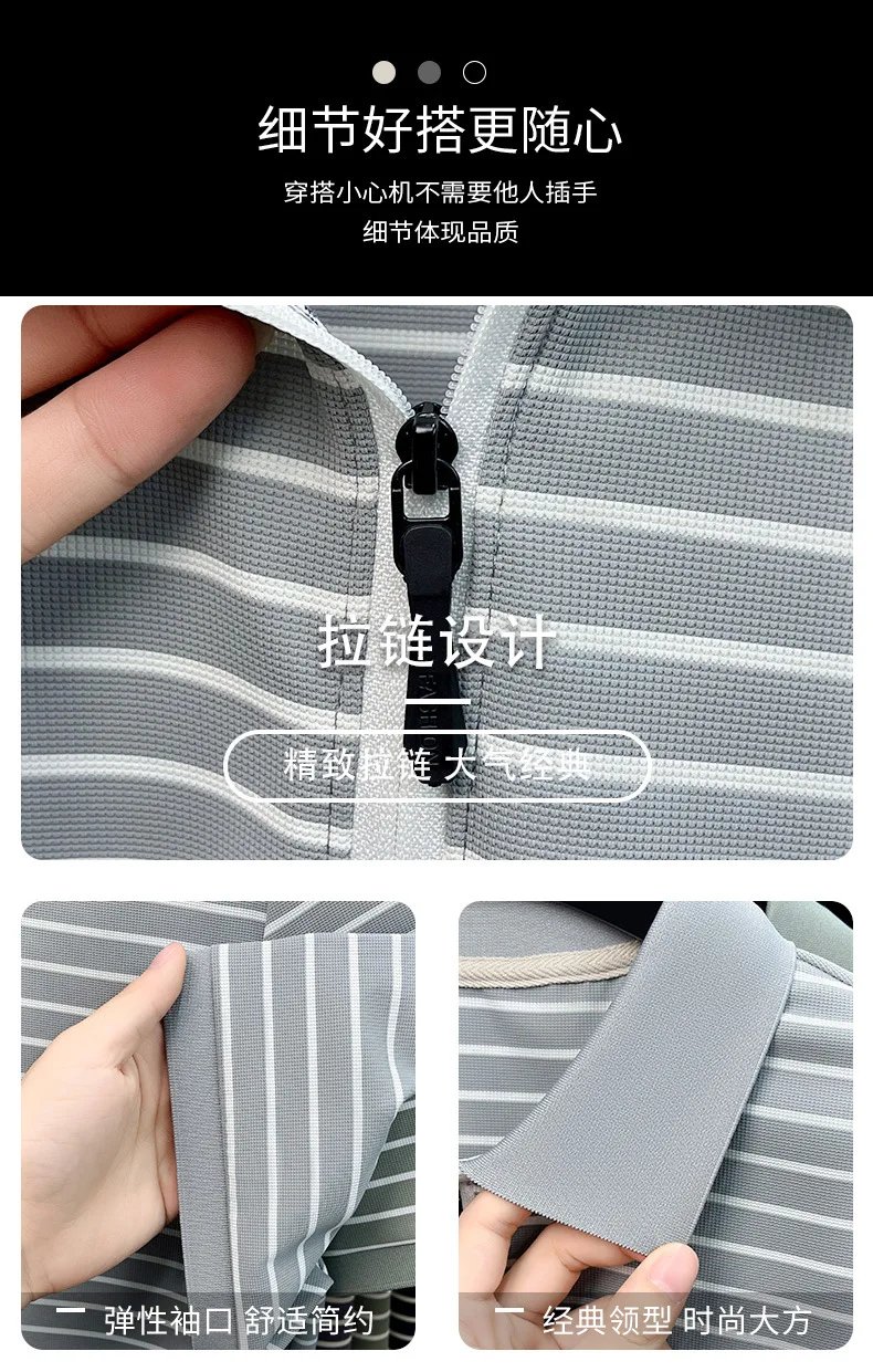 Men's Stripe Polo Shirt, Short Sleeve, Half-Zip Collar, Casual Business, Breathable Fabric,Spring Summer Fashion, Versatile Wear Men's Stripe Polo Shirt, Short Sleeve, Half-Zip Collar, Casual Business, Breathable Fabric,Spring Summer Fashion, Versatile Wear