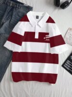 The new men's short-sleeved POLO shirt for summer 2025 is casual fashionable and soft with 3D striped pattern printing - Image 3