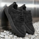 Men's Suede Casual Sneakers - Stylish Low-Top Lace-Up Shoes for Daily Wear & Street Fashion - Image 3