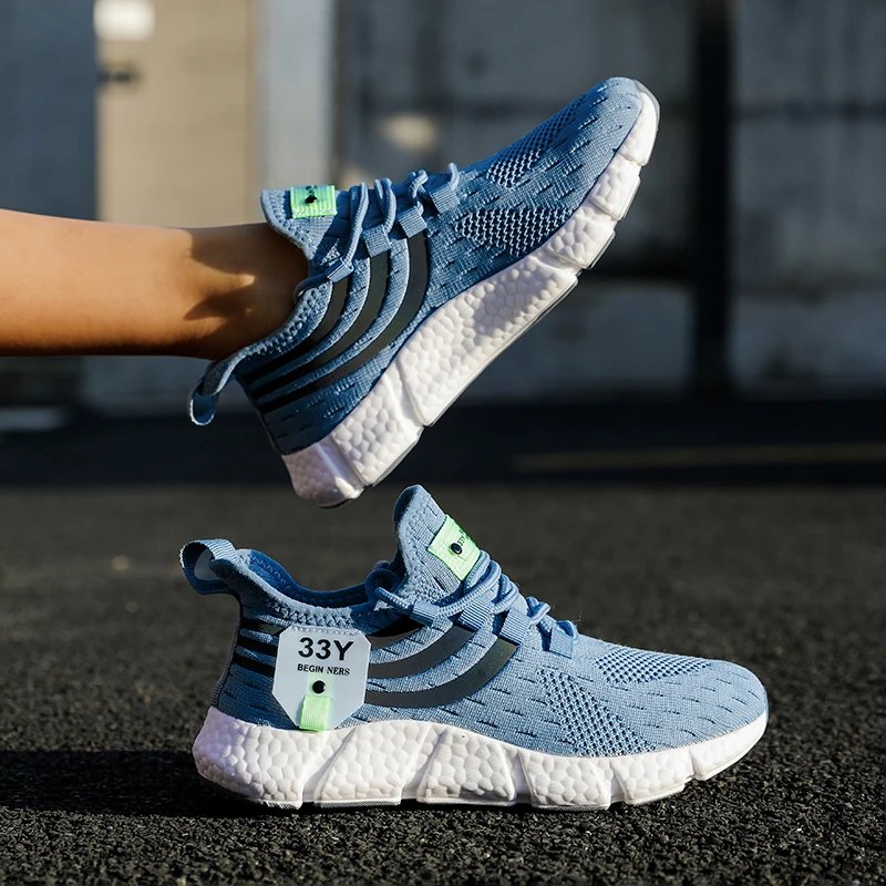 Men Casual Sport Shoes Breathable Lightweight Sneakers Outdoor Mesh Black Running Shoes Athletic Jogging Tenis Walking Shoes