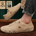 Ankle Boots for Men Fashionable Stitching Lightweight Comfortable Casual Walking Shoes Breathable Tennis Outdoor Driving Shoes - Image 6