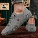 Ankle Boots for Men Fashionable Stitching Lightweight Comfortable Casual Walking Shoes Breathable Tennis Outdoor Driving Shoes - Image 5