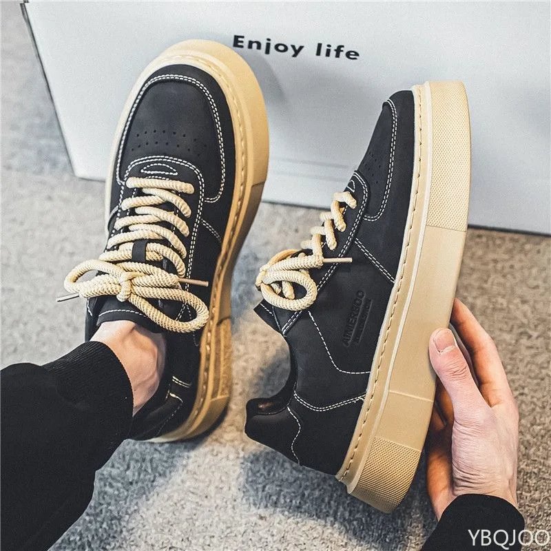 Large Size Spring and Autumn New Thick Sole Height Increasing Casual Men's Shoes Niche Trend Versatile Flat Sports Men's Shoes Large Size Spring and Autumn New Thick Sole Height Increasing Casual Men's Shoes Niche Trend Versatile Flat Sports Men's Shoes