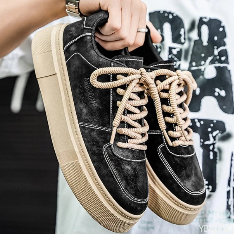 Large Size Spring and Autumn New Thick Sole Height Increasing Casual Men's Shoes Niche Trend Versatile Flat Sports Men's Shoes Large Size Spring and Autumn New Thick Sole Height Increasing Casual Men's Shoes Niche Trend Versatile Flat Sports Men's Shoes