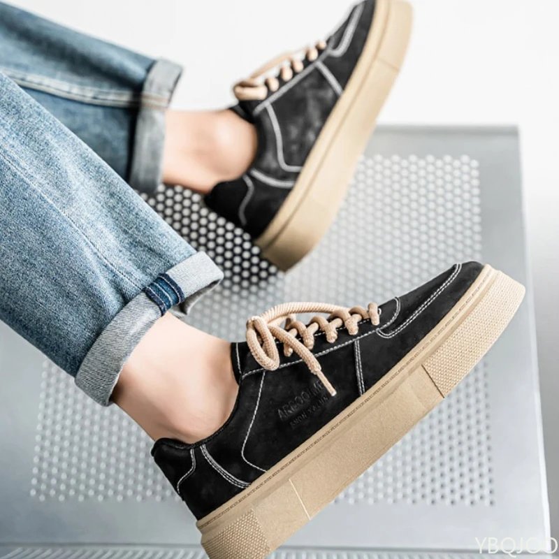 Large Size Spring and Autumn New Thick Sole Height Increasing Casual Men's Shoes Niche Trend Versatile Flat Sports Men's Shoes Large Size Spring and Autumn New Thick Sole Height Increasing Casual Men's Shoes Niche Trend Versatile Flat Sports Men's Shoes