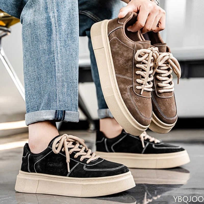 Large Size Spring and Autumn New Thick Sole Height Increasing Casual Men's Shoes Niche Trend Versatile Flat Sports Men's Shoes Large Size Spring and Autumn New Thick Sole Height Increasing Casual Men's Shoes Niche Trend Versatile Flat Sports Men's Shoes