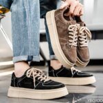 Large Size Spring and Autumn New Thick Sole Height Increasing Casual Men's Shoes Niche Trend Versatile Flat Sports Men's Shoes - Image 2