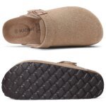 Evshine Women Suede Cork Slippers with Adjustbale  Strap Comfy Arch Support Leather Mules Retro Men Potato Shoes Lady Cork Clogs - Image 5