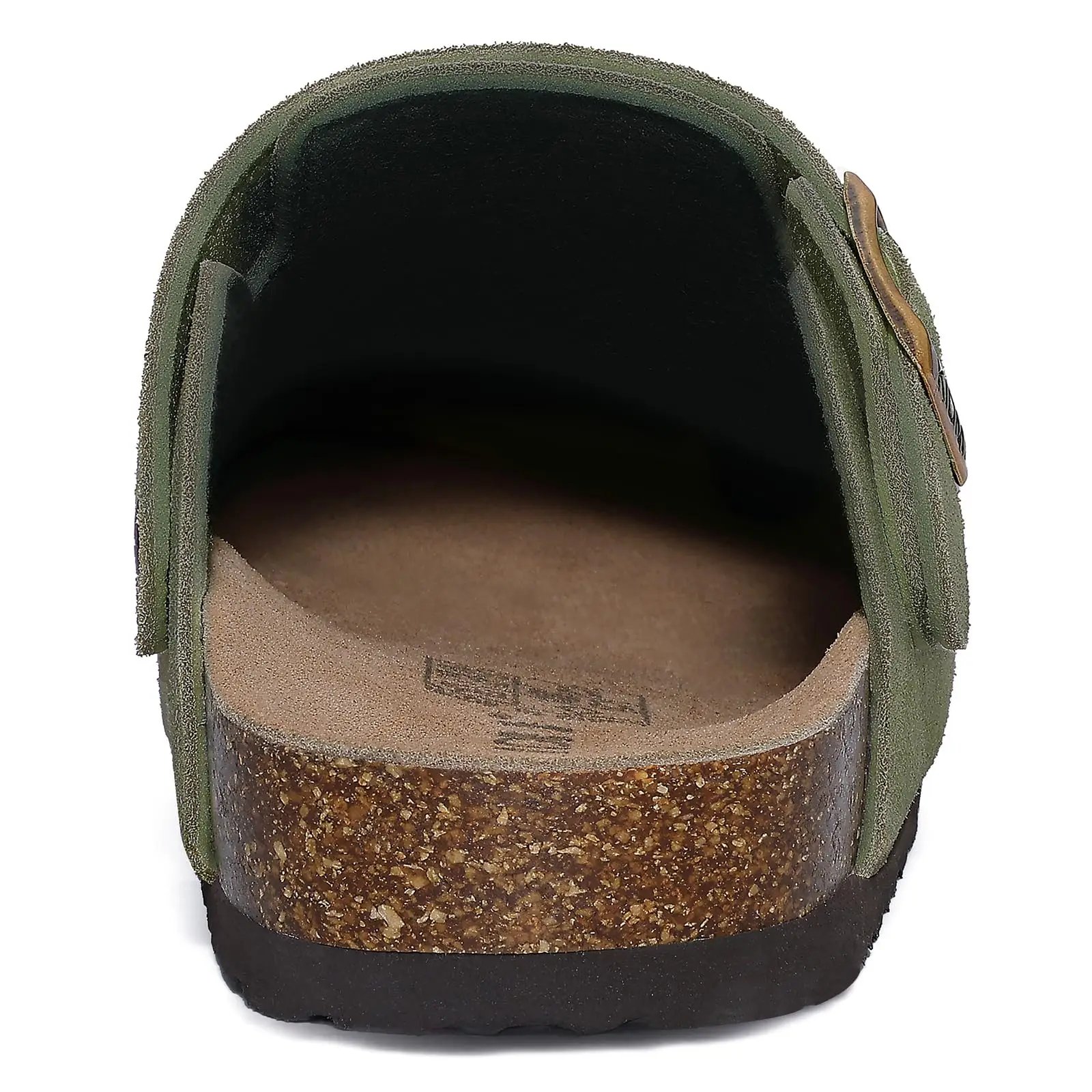 Evshine Women Suede Cork Slippers with Adjustbale  Strap Comfy Arch Support Leather Mules Retro Men Potato Shoes Lady Cork Clogs