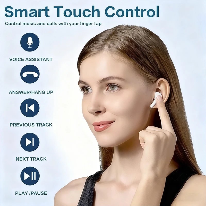 A8 Pro Wireless Bluetooth Headphones with LED Power Display Touch Control Headset Hands-free Calling Long Battery Life for Phone