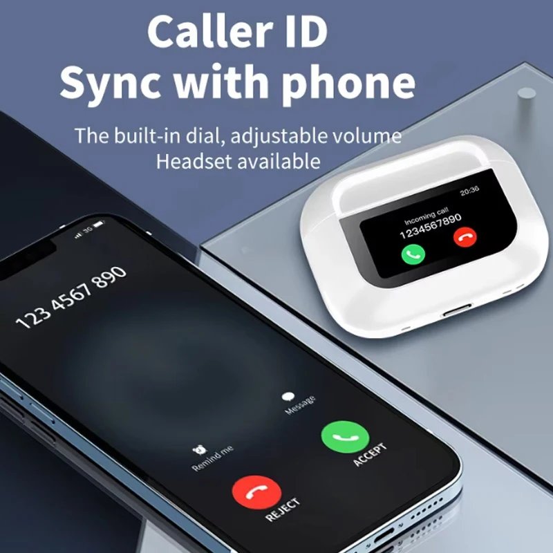 A8 Pro Wireless Bluetooth Headphones with LED Power Display Touch Control Headset Hands-free Calling Long Battery Life for Phone