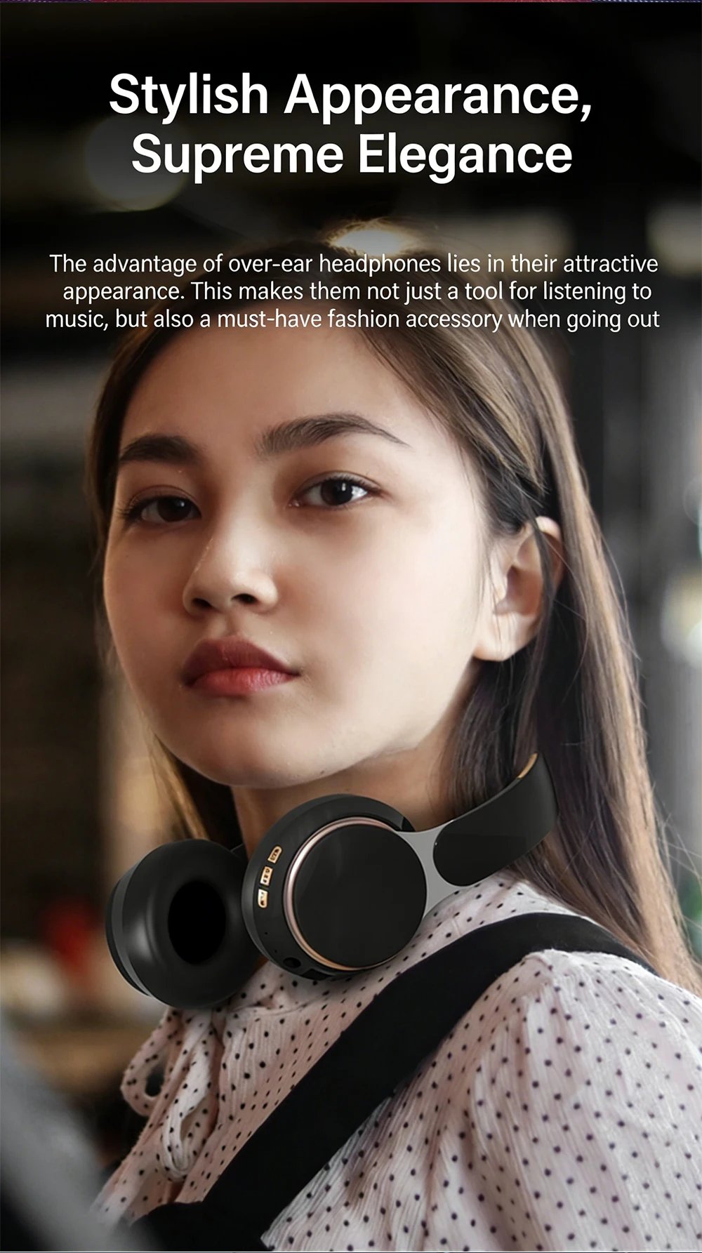 Foldable Wireless Bluetooth Headphones HiFi Deep Bass Noise Cancelling Earphones with HD Microphone PU Leather Earmuffs