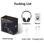 Foldable Wireless Bluetooth Headphones HiFi Deep Bass Noise Cancelling Earphones with HD Microphone PU Leather Earmuffs - Image 6