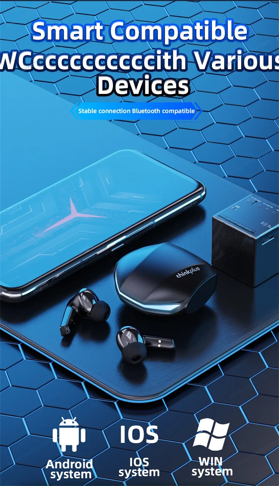 Lenovo GM2 Pro Gaming Earphones Bluetooth 5.3 Sport Headset Dual Mode HD Call Noise Reduction Earbuds with Mic Music Earphones