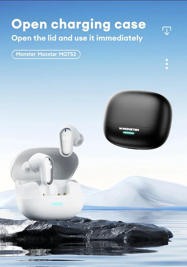 Monster Earbuds TWS Bluetooth Charging Box Wireless Earphones With Microphone Dual Mode Stereo Sports Waterproof Heads
