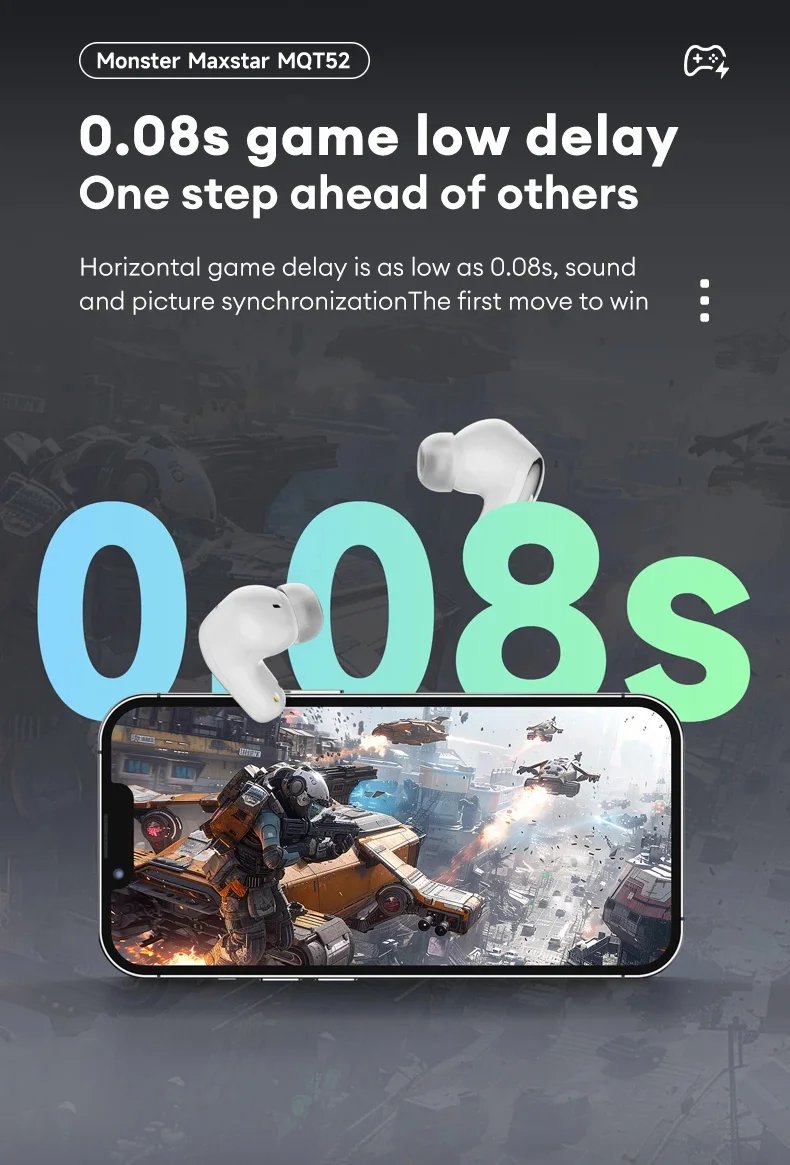 Monster Earbuds TWS Bluetooth Charging Box Wireless Earphones With Microphone Dual Mode Stereo Sports Waterproof Heads