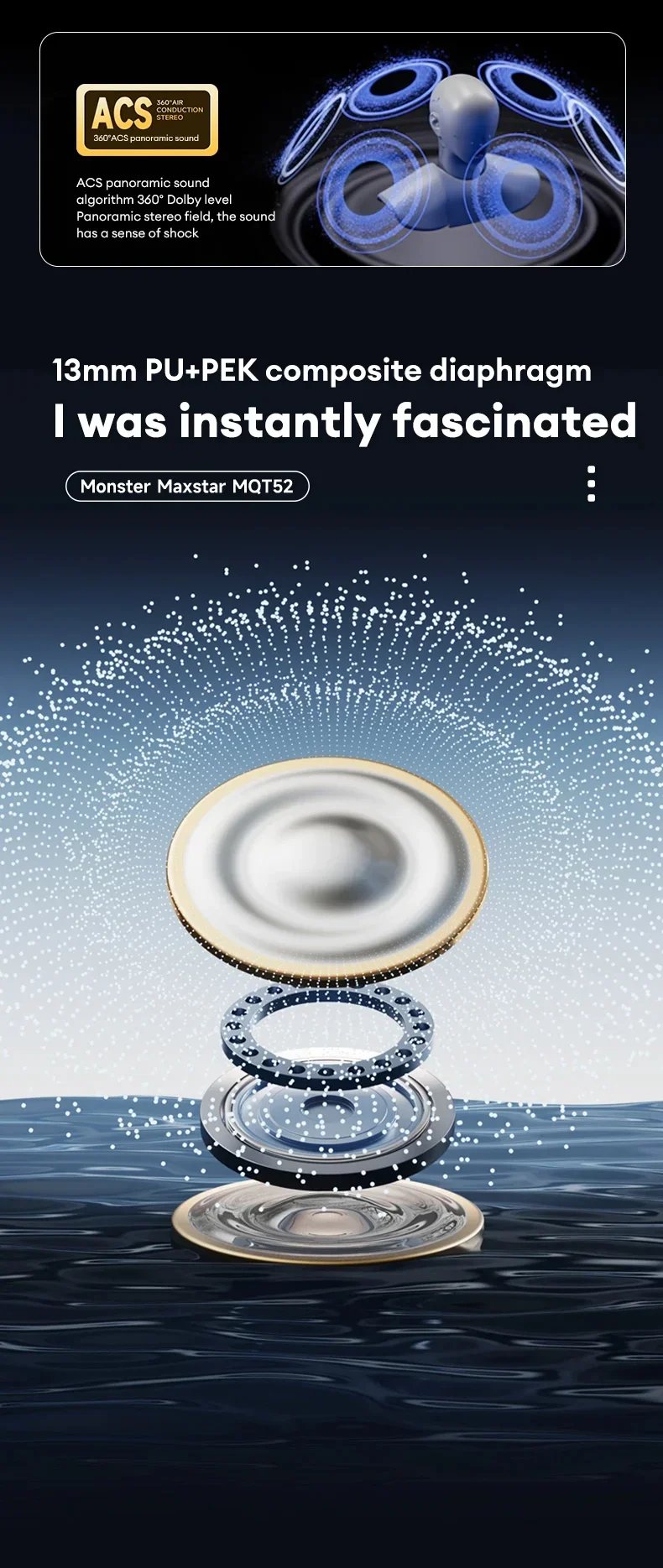 Monster Earbuds TWS Bluetooth Charging Box Wireless Earphones With Microphone Dual Mode Stereo Sports Waterproof Heads