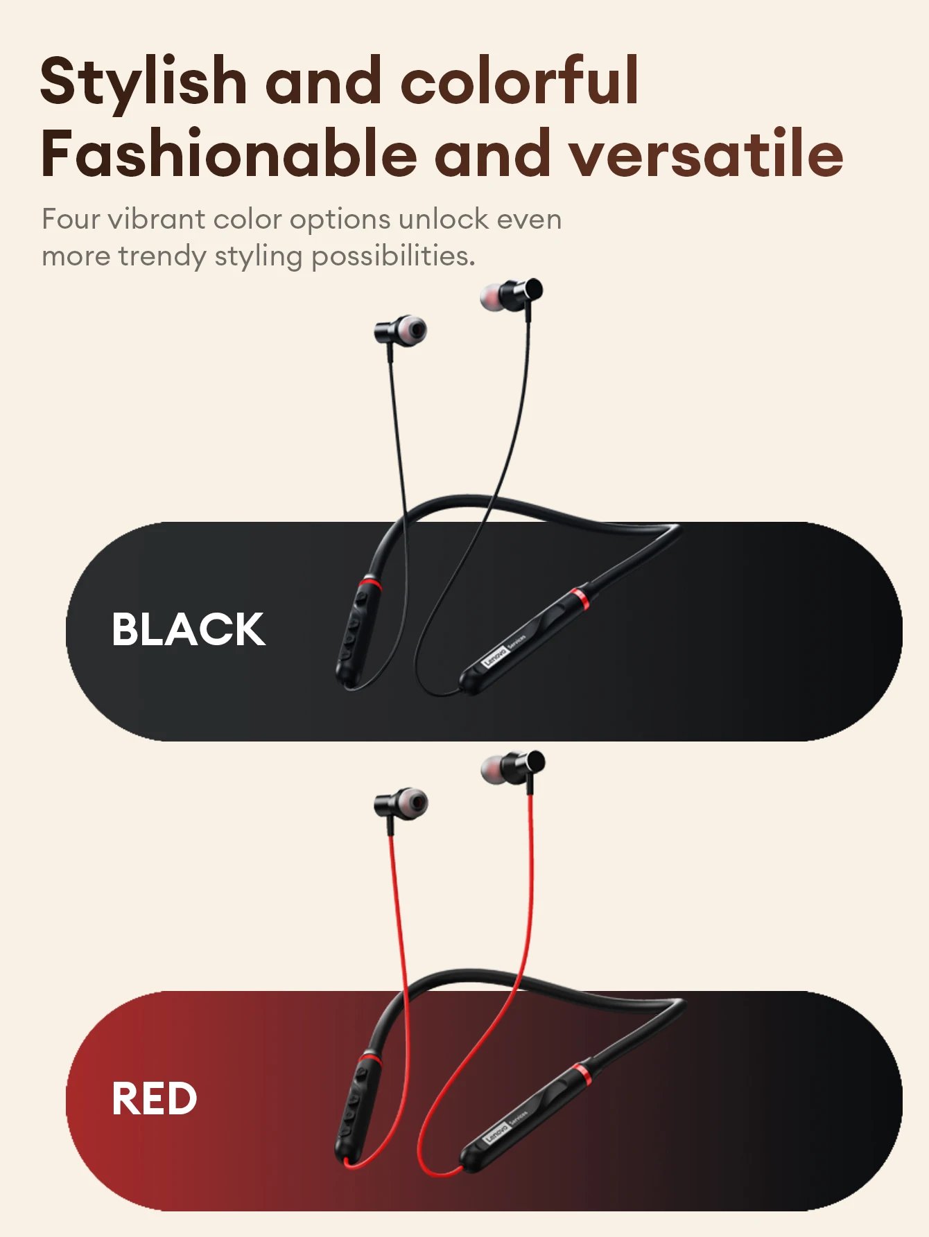 Original Lenovo Y111 Bluetooth 6.0 headphones Neckband Waterproof Magnetic Earbuds Stereo Running Sports Gaming Wireless Headset