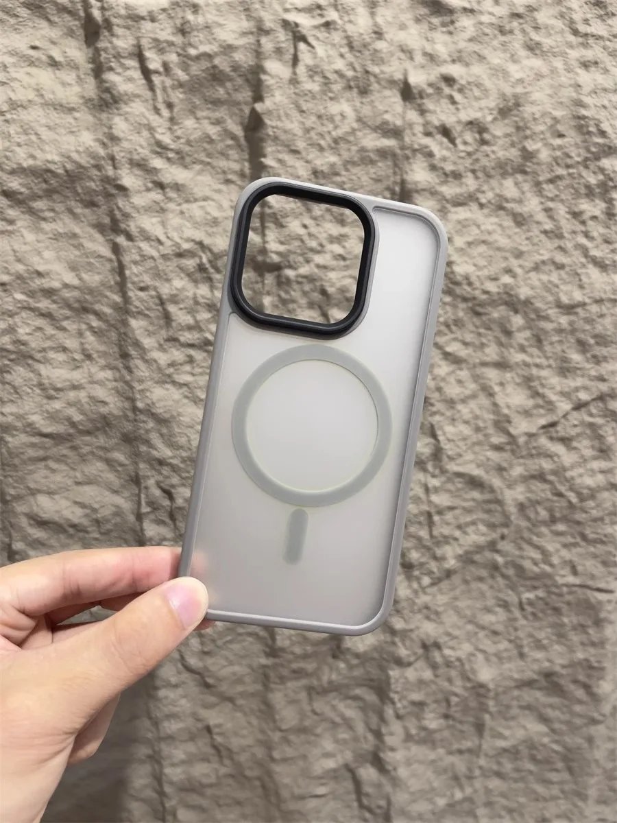 Matte Magnetic Original Phone Case For iPhone Air 17 16 15 14 12 11 13 Pro Max Plus For Magsafe Wireless Charging Protect Cover