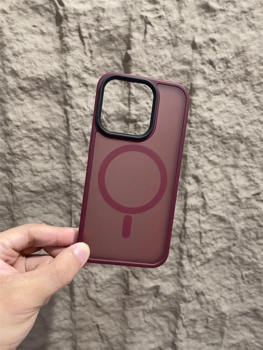 Matte Magnetic Original Phone Case For iPhone Air 17 16 15 14 12 11 13 Pro Max Plus For Magsafe Wireless Charging Protect Cover