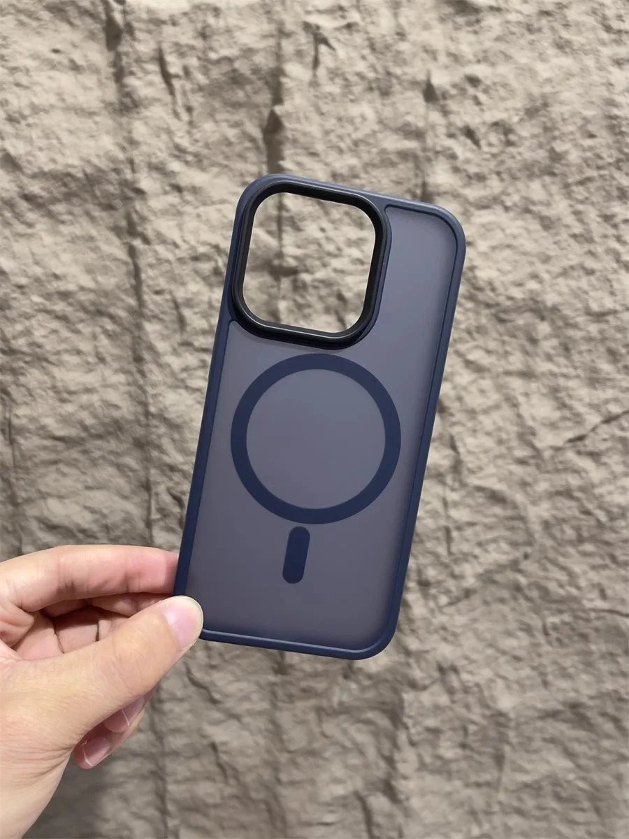 Matte Magnetic Original Phone Case For iPhone Air 17 16 15 14 12 11 13 Pro Max Plus For Magsafe Wireless Charging Protect Cover