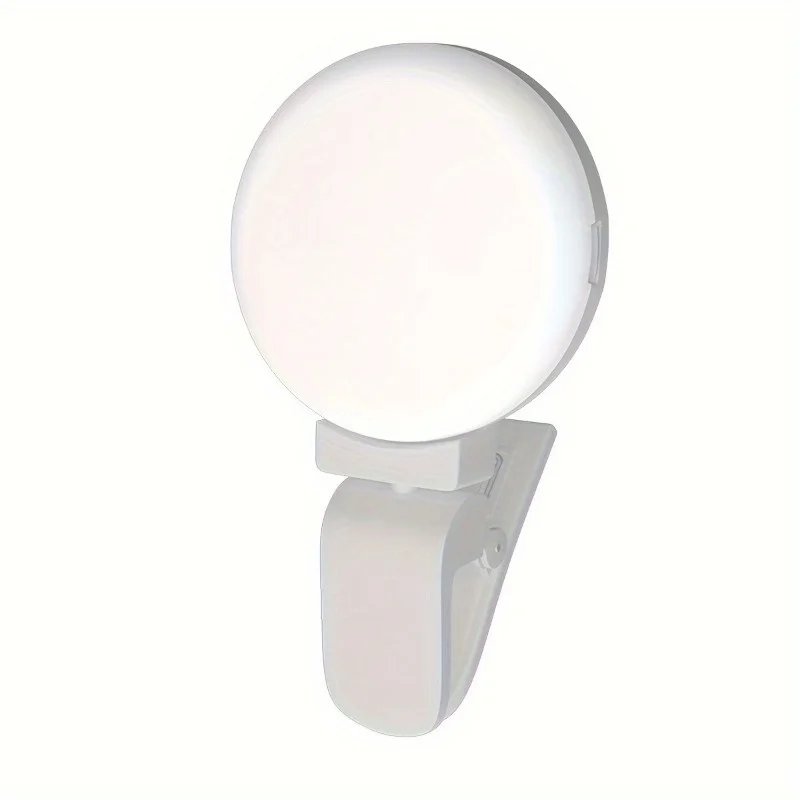 Mobile Phone LED Selfie Ring Light, Portable 3 Gears Photography Clip Light Beauty Fill Lamp For Cell Phone Camera Rechargeable