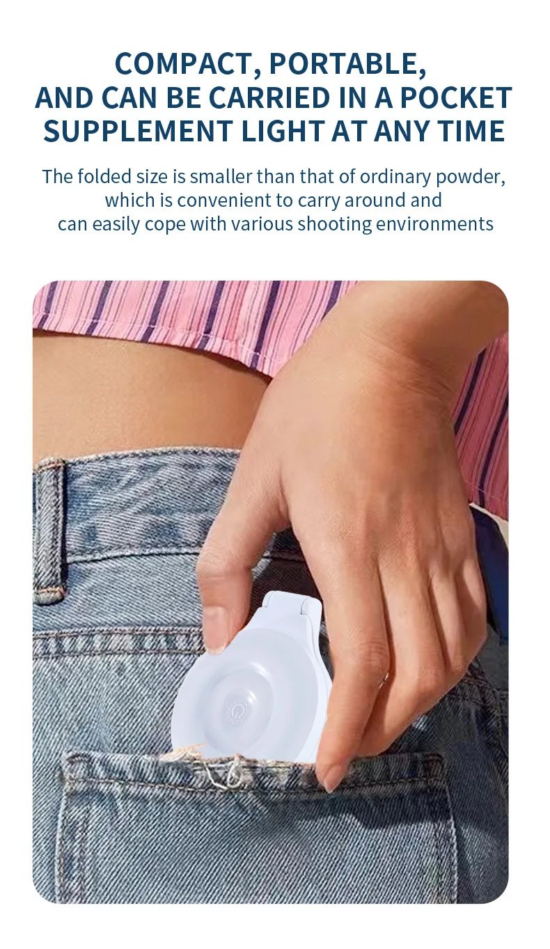 Portable Magnetic Mobile Phone Selfie Fill Light,  Rechargeable Phone Selfie Light for Selfies/Photography/TikTok/live streaming