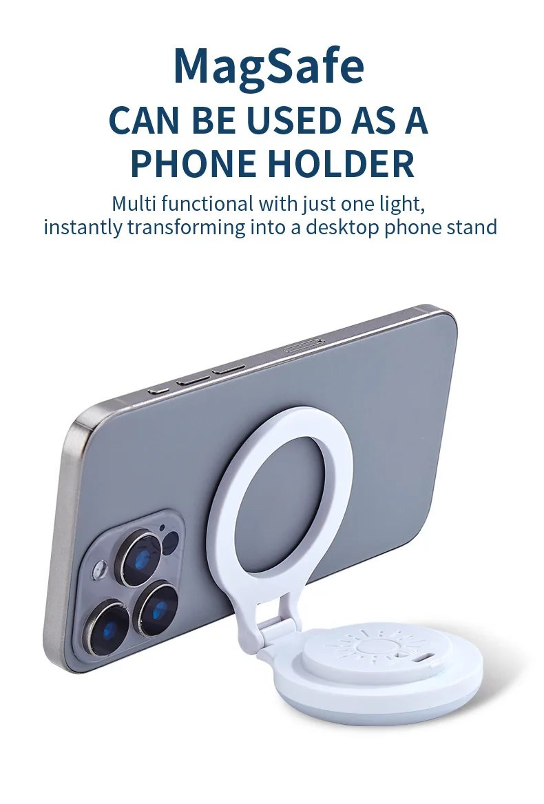 Portable Magnetic Mobile Phone Selfie Fill Light,  Rechargeable Phone Selfie Light for Selfies/Photography/TikTok/live streaming