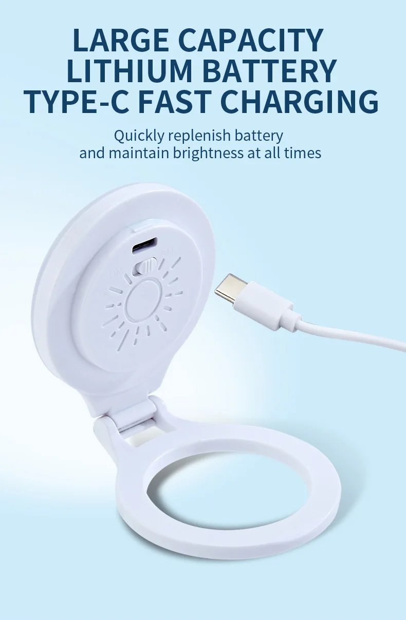 Portable Magnetic Mobile Phone Selfie Fill Light,  Rechargeable Phone Selfie Light for Selfies/Photography/TikTok/live streaming