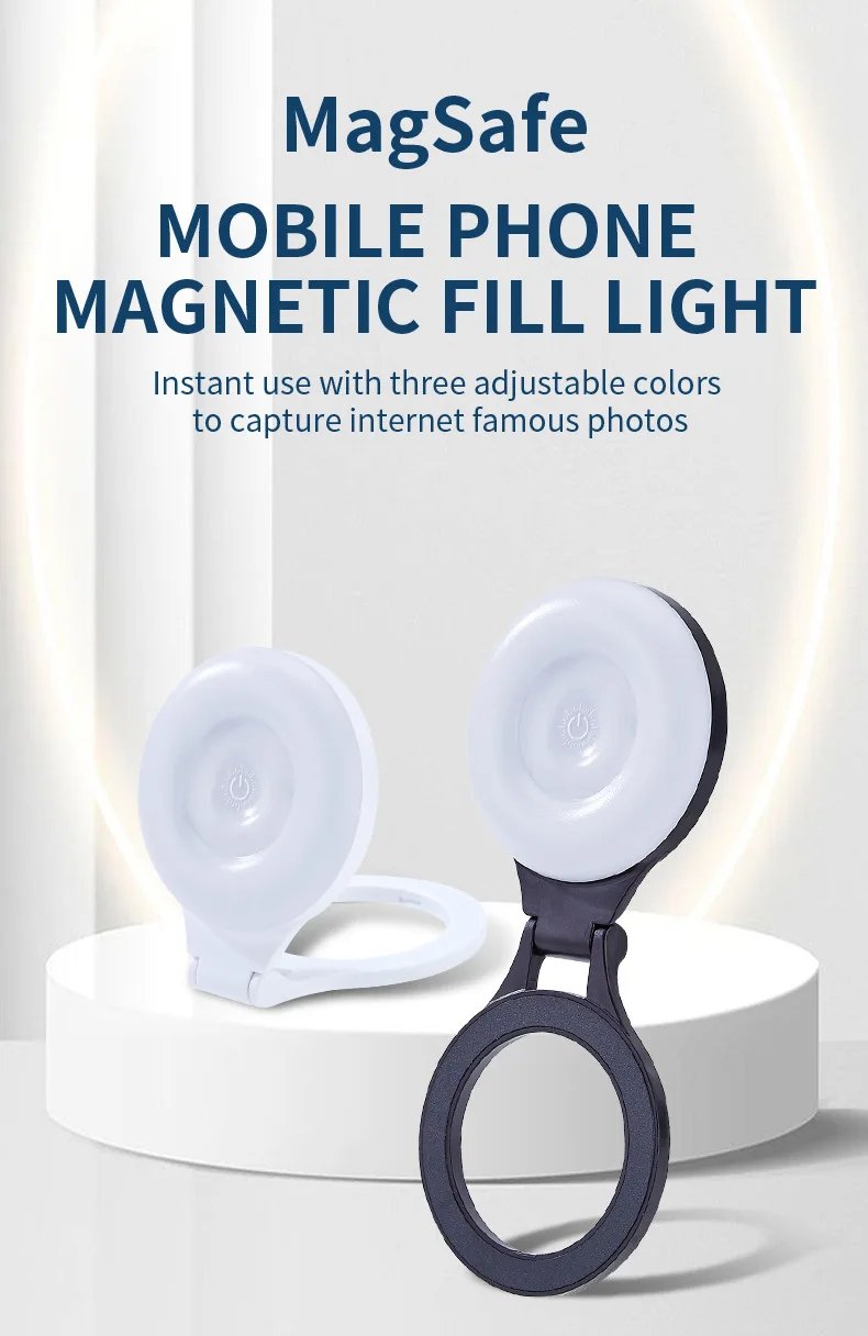 Portable Magnetic Mobile Phone Selfie Fill Light,  Rechargeable Phone Selfie Light for Selfies/Photography/TikTok/live streaming