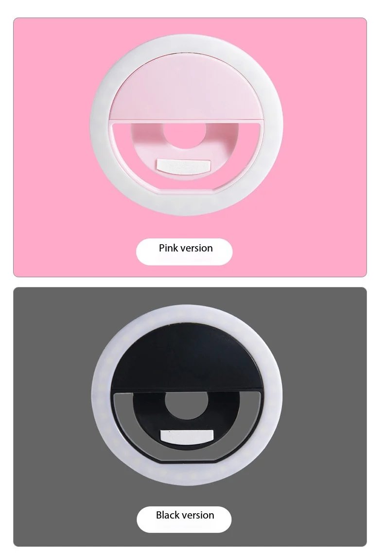 1pcs Rechargeable Mobile Phone Full Light Live RK12 Clip on Light Selfie Light Portable Lighting Photo Beauty Light