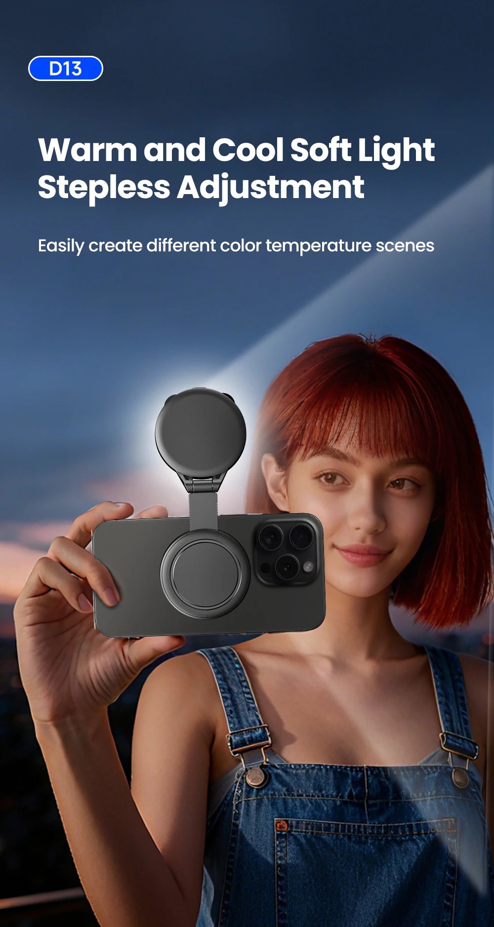 Magnetic Light Led Fill Light Phone Selfie Light Three-level Adjustment Portable Accessories For iPhone 17 16 15 For Magsafe